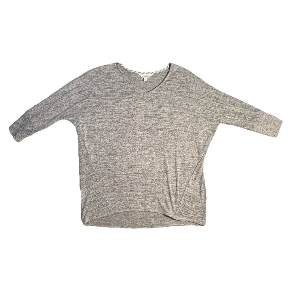 Women's Market & Spruce Liraven V Neck Dolman Knit Top Gray Size Medium